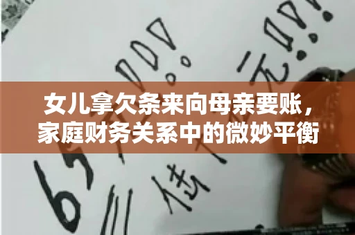 女儿拿欠条来向母亲要账，家庭财务关系中的微妙平衡