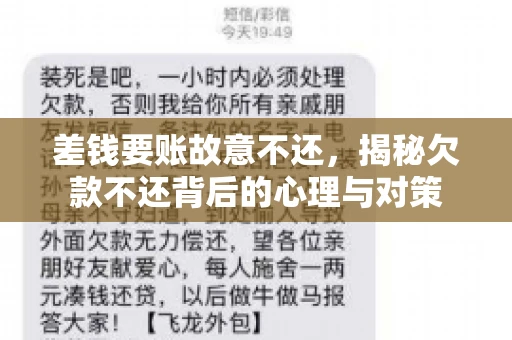 差钱要账故意不还,揭秘欠款不还背后的心理与对策 差钱要账故意不还,揭秘欠款不还背后的心理与对策