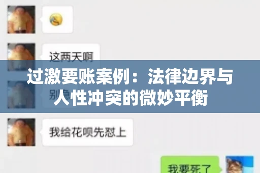 过激要账案例：法律边界与人性冲突的微妙平衡