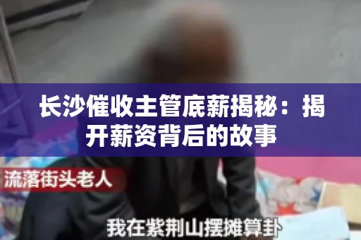 长沙催收主管底薪揭秘：揭开薪资背后的故事